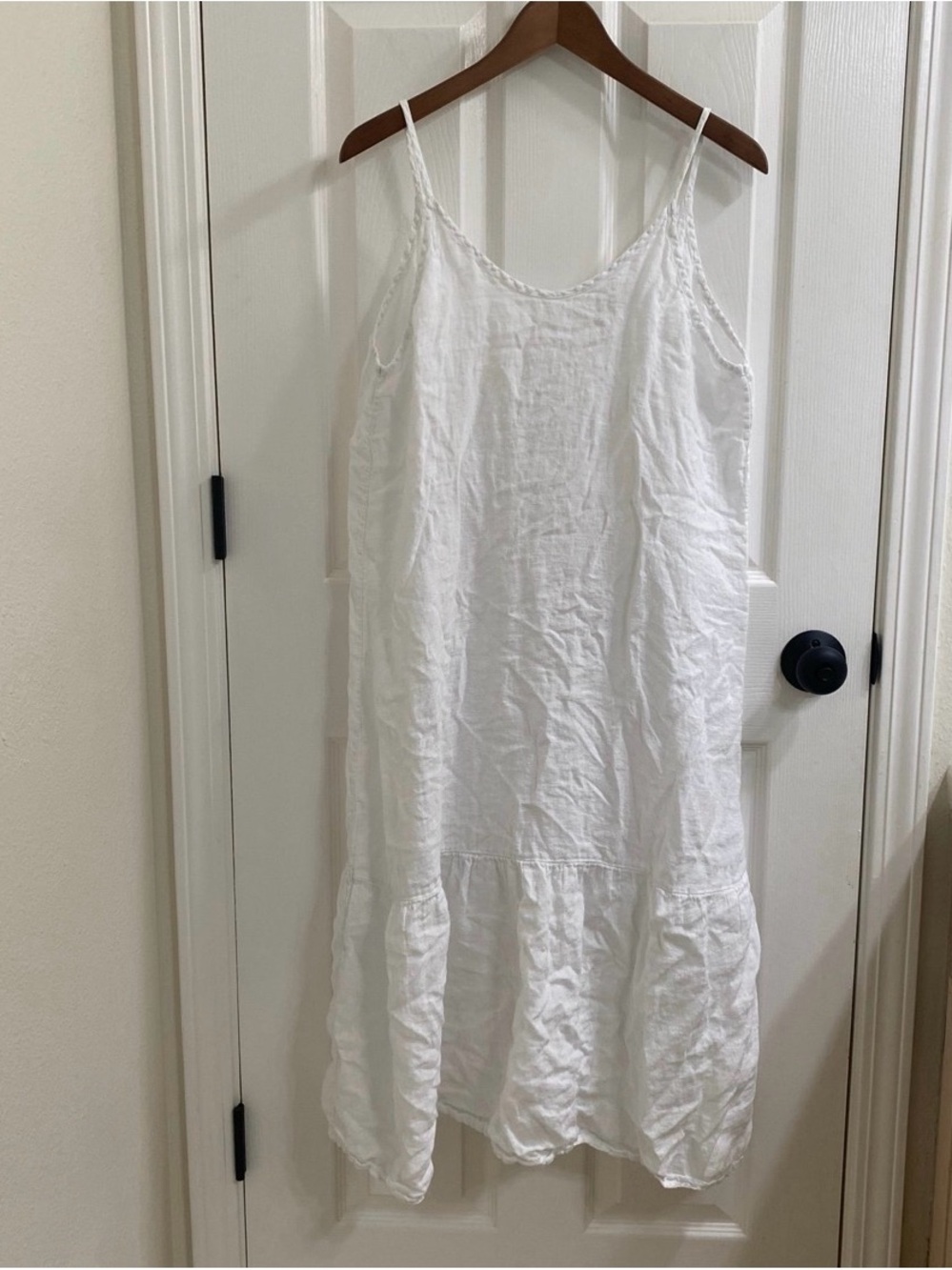 Terzo Millennio 100% Linen Dress Made in Italy Large Spaghetti Strap sundress